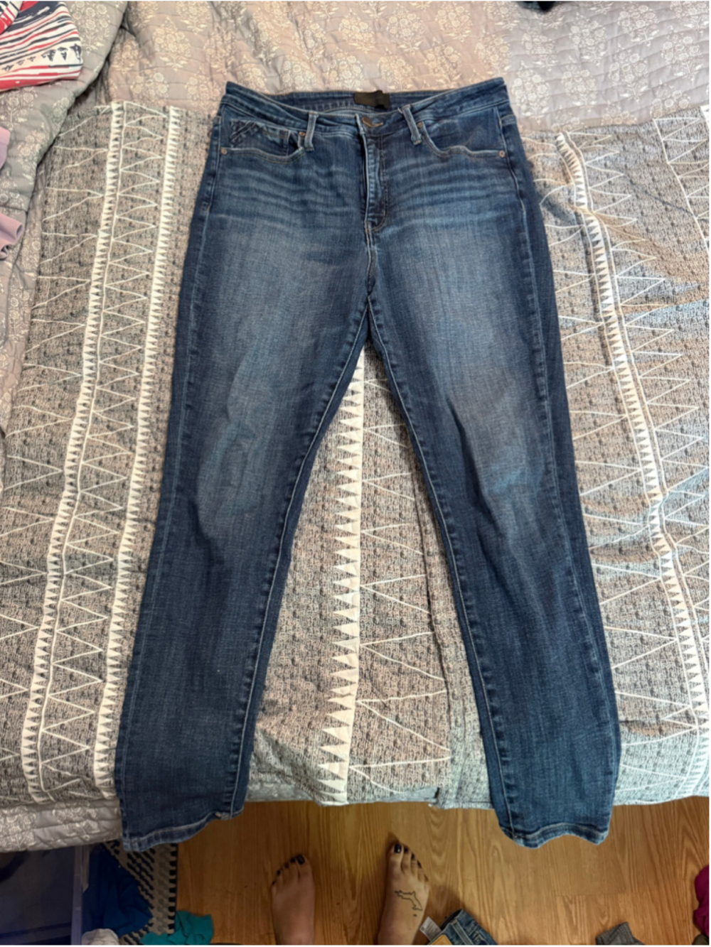 Women's Buckle Black Ankle Skinny Jeans Blue Size 31